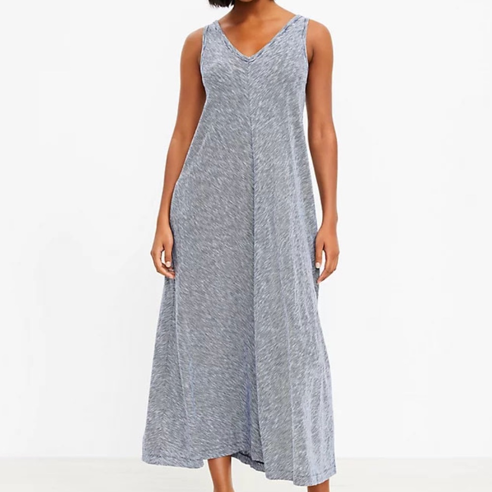 Lou Grey Striped Navy and White Maxi Dress